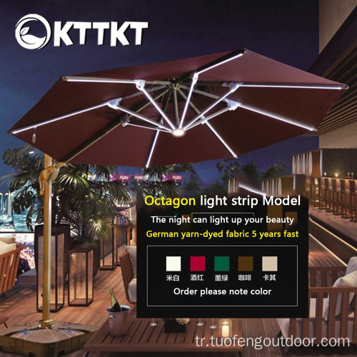 Açık Kamp Sabit Sunhade Solar LED Strip Model